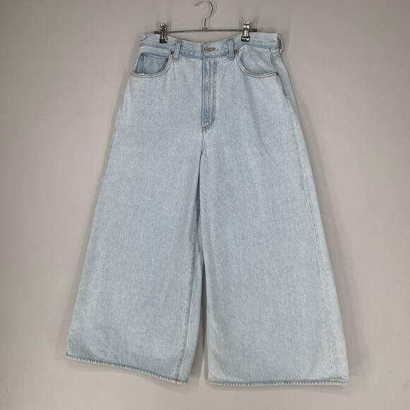 Agolde Women Nolan Jeans 30 Blue Denim High Waist Light Wash Wide Leg 26 - Picture 4 of 13